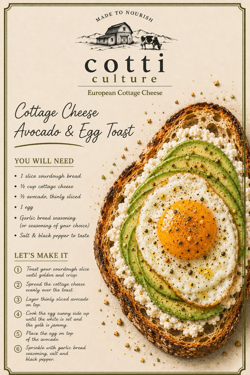 Avocado toast with Cotti
